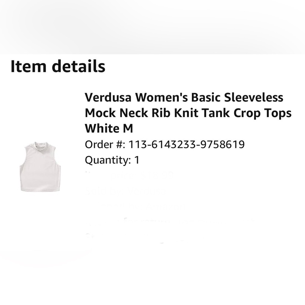 Verdusa Women's Basic Sleeveless Mock Neck Rib Knit Tank Crop Tops
White M - Picture 8 of 8